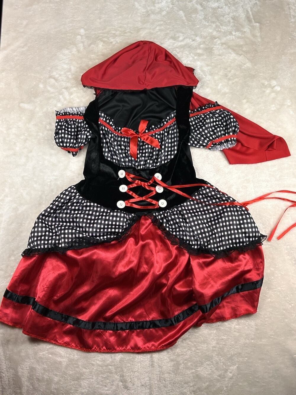 Wonderland Miss Red Riding Hood Halloween Costume Dress Womens Sz XL